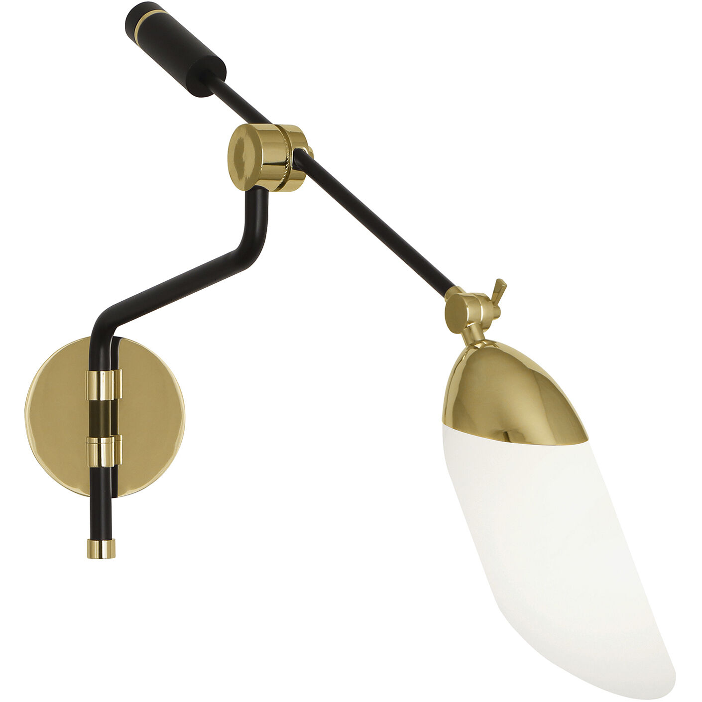 Ferdinand 13 inch 60.00 watt Matte Black Painted / Modern Brass Wall Swinger Wall Light