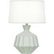 Small Orion 17.63 inch 60 watt Matte Celadon Table Lamp Portable Light, Polished Nickel Accents