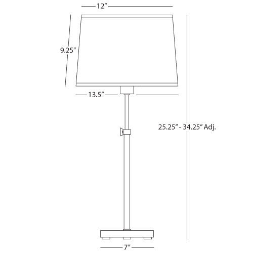 Koleman 25.25 inch 100.00 watt Deep Patina Bronze Table Lamp Portable Light