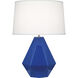 Delta 22.5 inch 150.00 watt Cobalt Glaze with Polished Nickel Table Lamp Portable Light