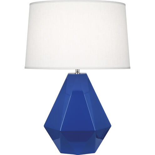 Delta 22.5 inch 150.00 watt Cobalt Glaze with Polished Nickel Table Lamp Portable Light