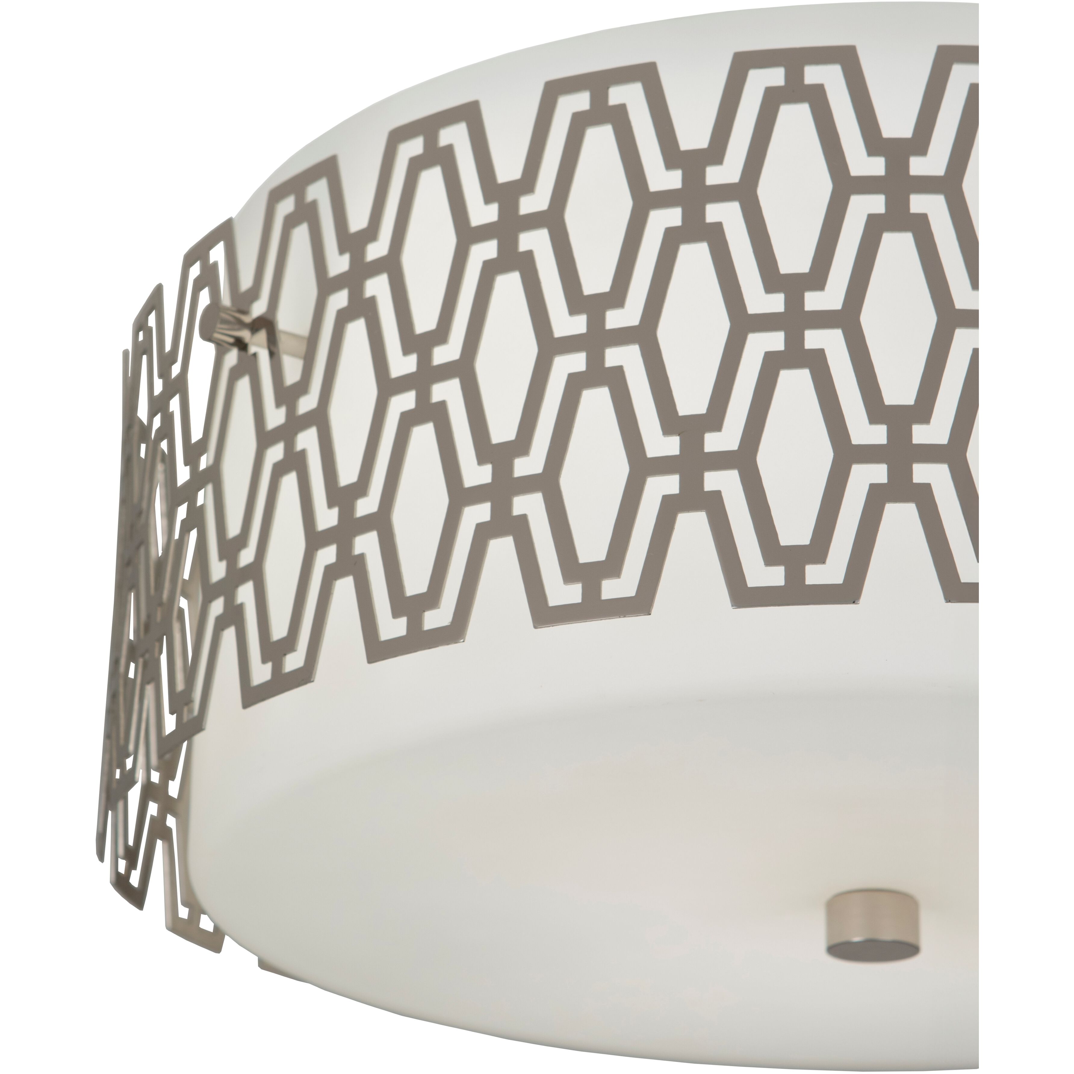 Marcel LED 16 inch Polished Nickel Flush Mount Ceiling Light, Geometric Framing