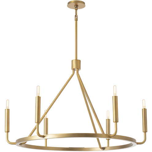 Mavisten Edition Carbonia LED 37.5 inch Lacquered Burnished Brass Chandelier Ceiling Light