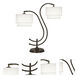Charlee 25 inch 100 watt Dark Bronze Table Lamp Portable Light in Ascot White