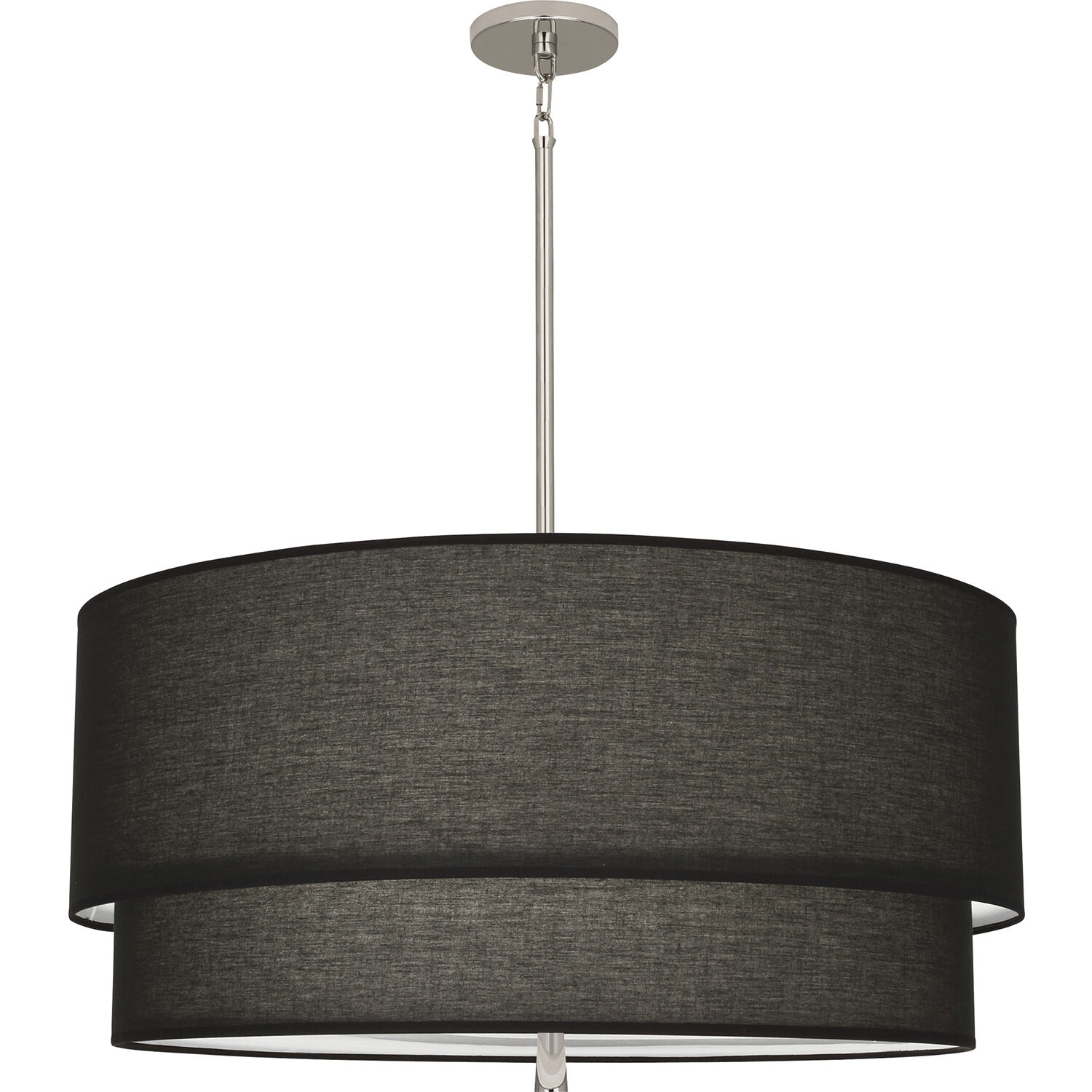 Decker 3 Light 30 inch Polished Nickel Pendant Ceiling Light in Raven Black