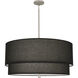 Decker 3 Light 30 inch Polished Nickel Pendant Ceiling Light in Raven Black