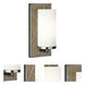 Michael Berman Bond 1 Light 5.5 inch Driftwood Oak Wood Wall Sconce Wall Light in Frosted Cased White Glass, Blackened Nickel