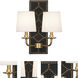 Williamsburg Lightfoot 2 Light 13.5 inch Blacksmith Black Wall Sconce Wall Light in Aged Brass