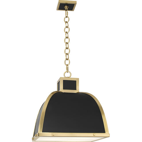 Ranger 3 Light 17.5 inch Matte Black Pendant Ceiling Light in Modern Brass