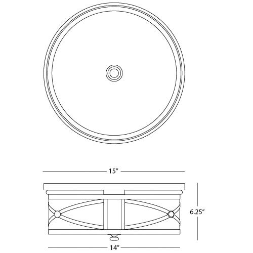Chase 3 Light 15 inch Polished Nickel Flushmount Ceiling Light