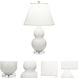 Small Double Gourd 22 inch 150 watt Matte Lily Glazed Ceramic with Lucite Base Accent Lamp Portable Light in Pearl Dupioni
