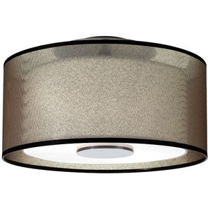 Saturnia 2 Light 15 inch Deep Patina Bronze Flushmount Ceiling Light in Bronze Transparent With Ascot White