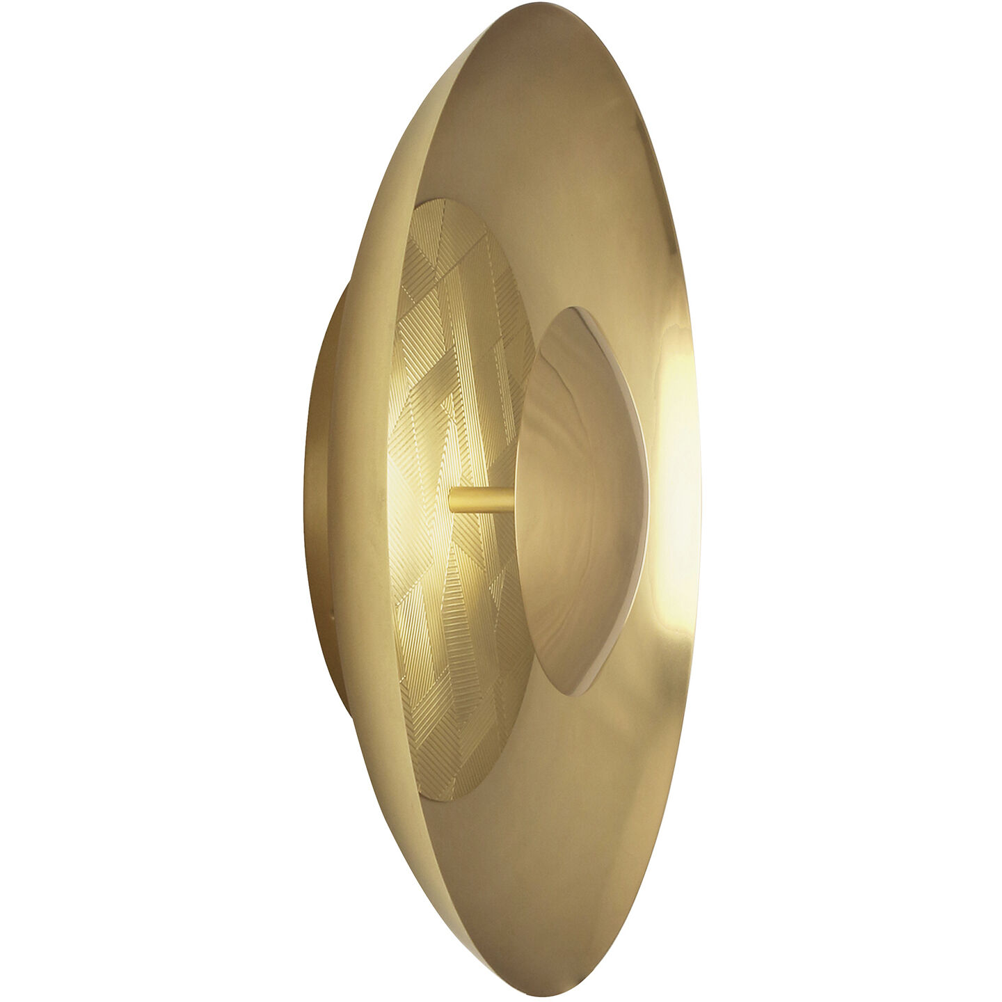 Michael Berman Brut LED 17.75 inch Modern Brass Flushmount Ceiling Light