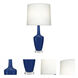 Emma 34.25 inch 150 watt Cobalt Glazed Ceramic with Polished Nickel and Lucite Table Lamp Portable Light