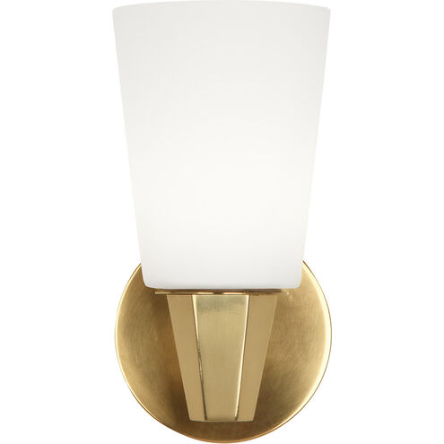 Wheatley 1 Light 5 inch Modern Brass Wall Sconce Wall Light in Cased White Glass