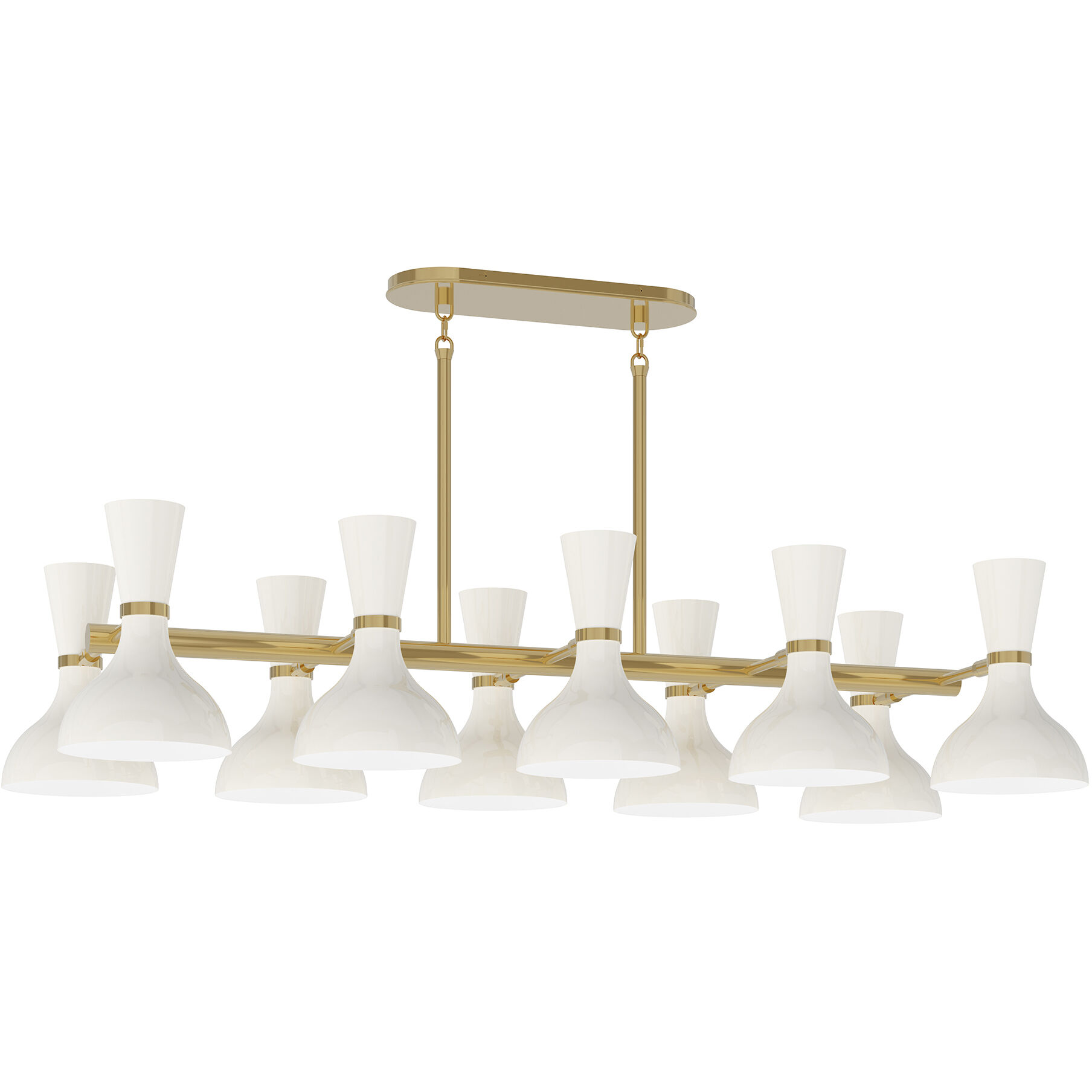 Clare 10 Light 45.75 inch Modern Brass Chandelier Ceiling Light in Lily