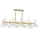 Clare 10 Light 45.75 inch Modern Brass Chandelier Ceiling Light in Lily