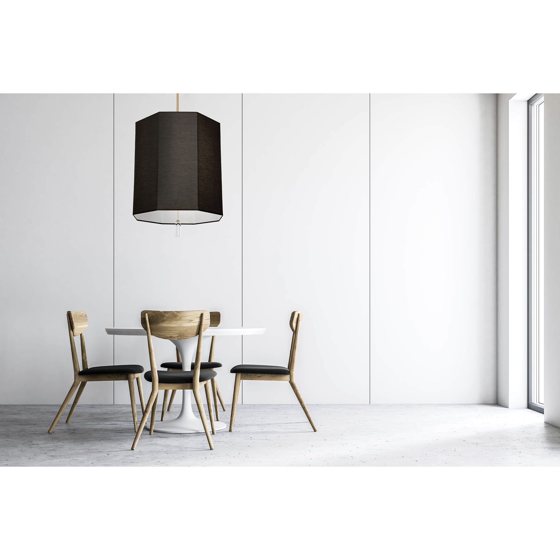 Kate 6 Light 22 inch Modern Brass Pendant Ceiling Light in Raven Black