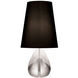 Jonathan Adler Claridge 20 inch 100 watt Lead Crystal with Polished Nickel Table Lamp Portable Light in Black Dupioni