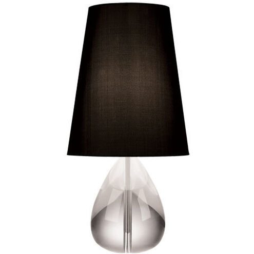 Jonathan Adler Claridge 20 inch 100 watt Lead Crystal with Polished Nickel Table Lamp Portable Light in Black Dupioni