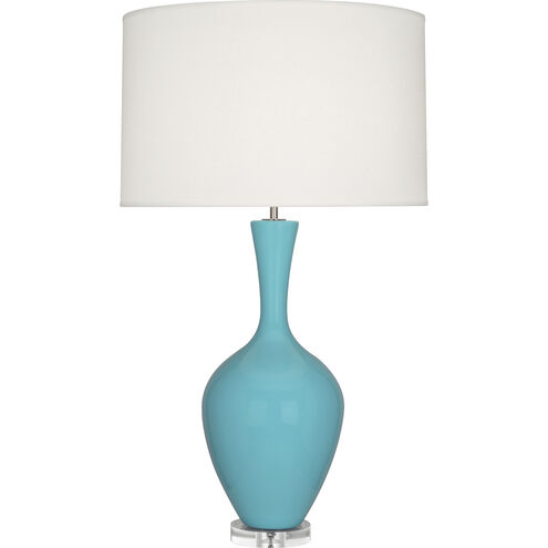 Audrey 33.5 inch 150.00 watt Egg Blue Table Lamp Portable Light