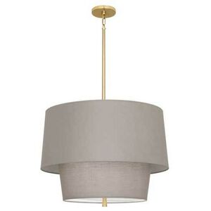 Decker Pendant Ceiling Light in Modern Brass, Smoke Gray