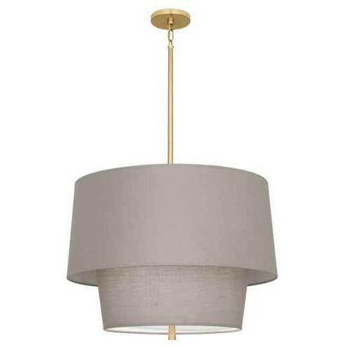 Decker 3 Light 24 inch Modern Brass Pendant Ceiling Light in Smoke Gray