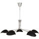 Rico Espinet Racer 5 Light 15 inch Polished Nickel Chandelier Ceiling Light in Matte Black