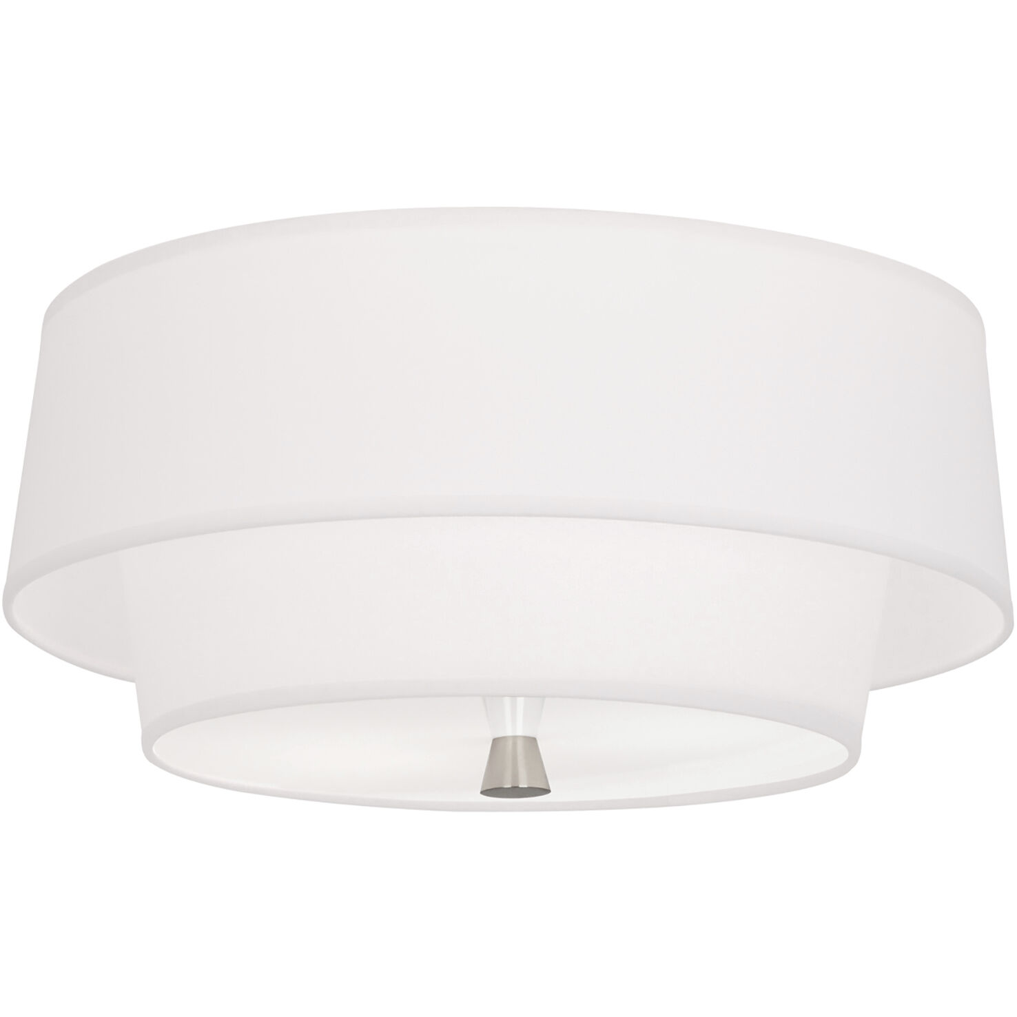 Decker 2 Light 17 inch Polished Nickel Flushmount Ceiling Light in Ascot White