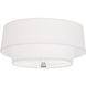 Decker 2 Light 17 inch Polished Nickel Flushmount Ceiling Light in Ascot White