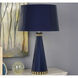 Pearl 29.38 inch 150 watt Midnight Blue Table Lamp Portable Light in Modern Brass, Midnight Blue With Gold