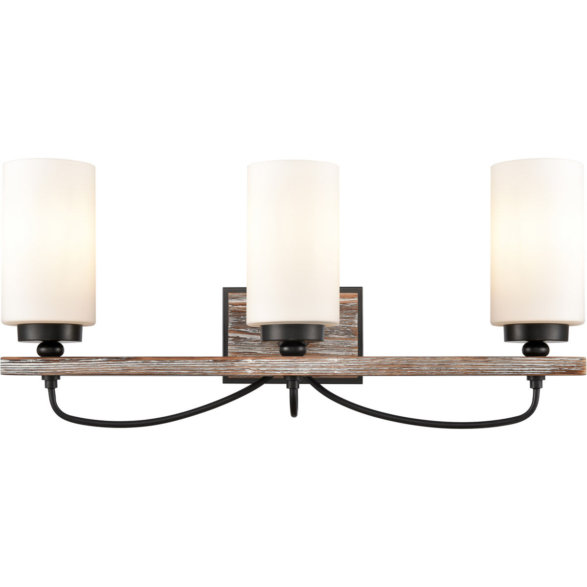 Paladin LED 24 inch Matte Black Bath Vanity Light Wall Light in White Glass