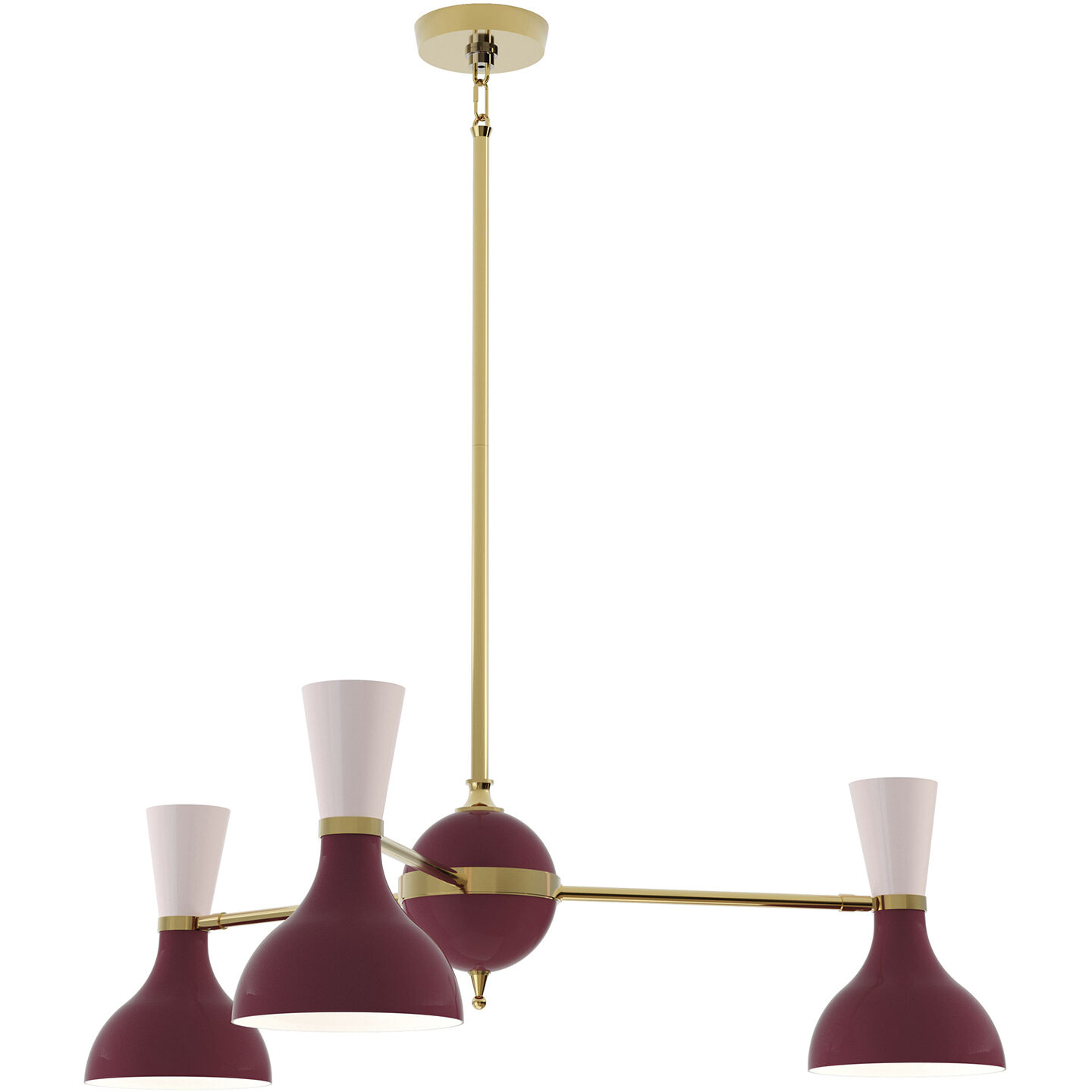 Clare LED 27.75 inch Modern Brass Chandelier Ceiling Light in Sugar Plum and Rose Water