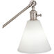 Alloy 10.75 inch 60.00 watt Polished Nickel Floor Lamp Portable Light in Cased White Glass