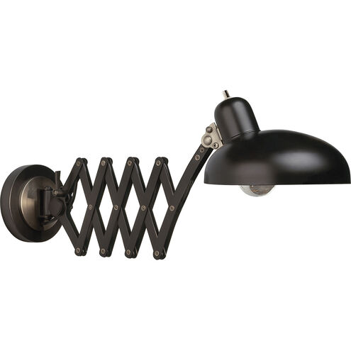 Bruno 17 inch 60 watt Lead Bronze with Ebonized Nickel Wall Swinger Wall Light