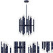 Kane 30 Light 17.75 inch Matte Midnight Blue with Polished Nickel Chandelier Ceiling Light