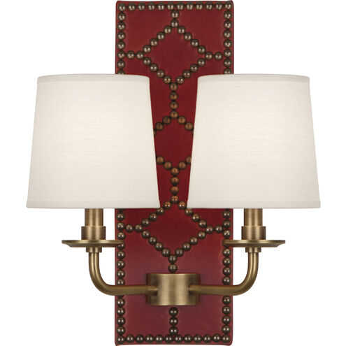 Williamsburg Lightfoot 2 Light 13.5 inch Dragons Blood Wall Sconce Wall Light in Aged Brass