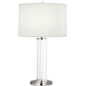 Fineas 29 inch 150 watt Clear Glass with Polished Nickel Table Lamp Portable Light in Ascot White
