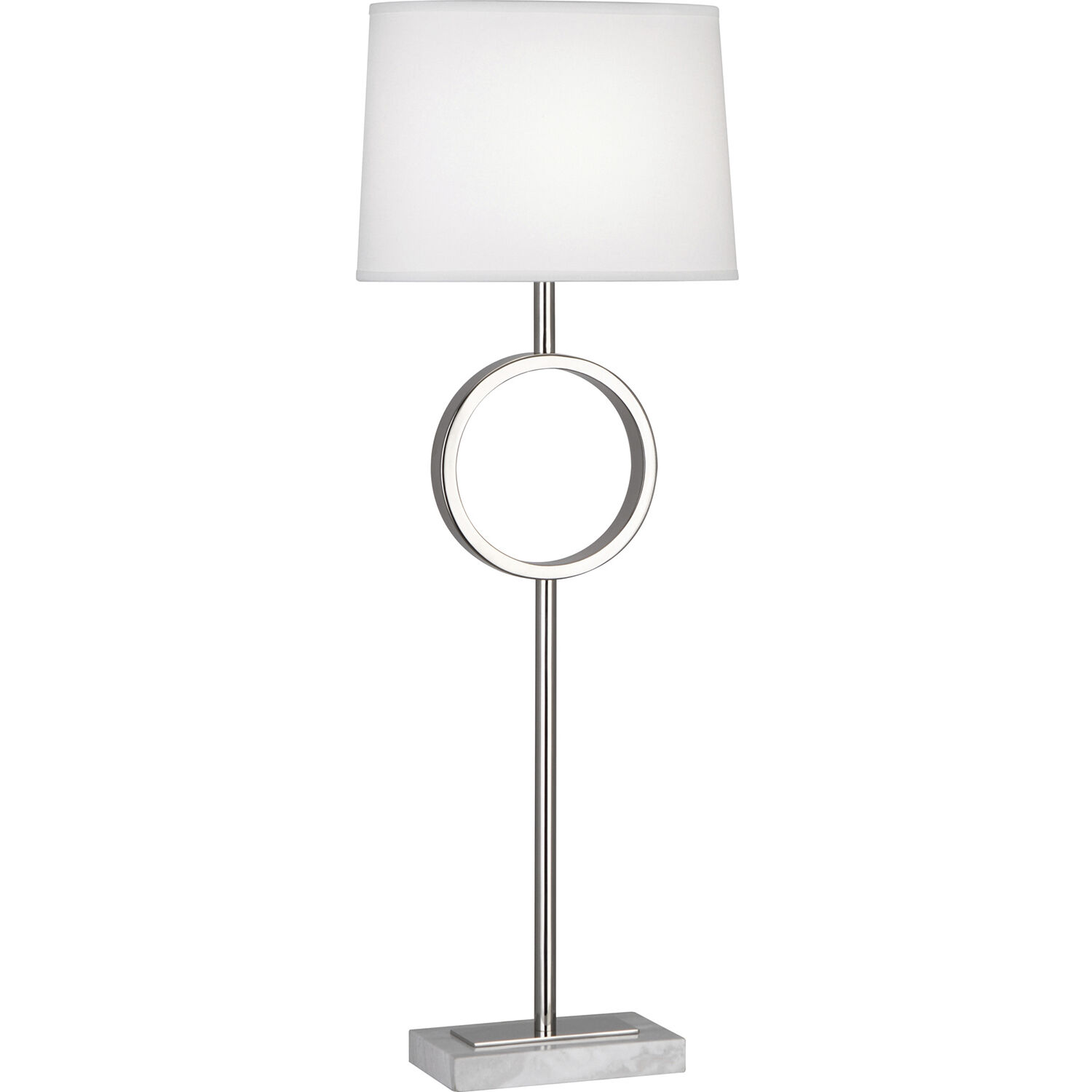 Logan 29.75 inch 60 watt Polished Nickel Table Lamp Portable Light in Ascot White