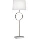 Logan 29.75 inch 60 watt Polished Nickel Table Lamp Portable Light in Ascot White