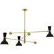 Clare 3 Light 55 inch Obsidian with Modern Brass Pendant Ceiling Light