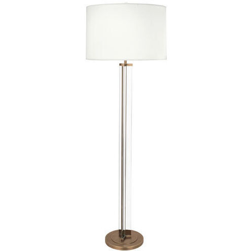 Fineas 65 inch 150 watt Clear Glass with Aged Brass Floor Lamp Portable Light in Fondine
