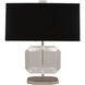 Jacqueline 22 inch 100.00 watt Polished Nickel with Lucite Accent Lamp Portable Light in Black With Matte Silver