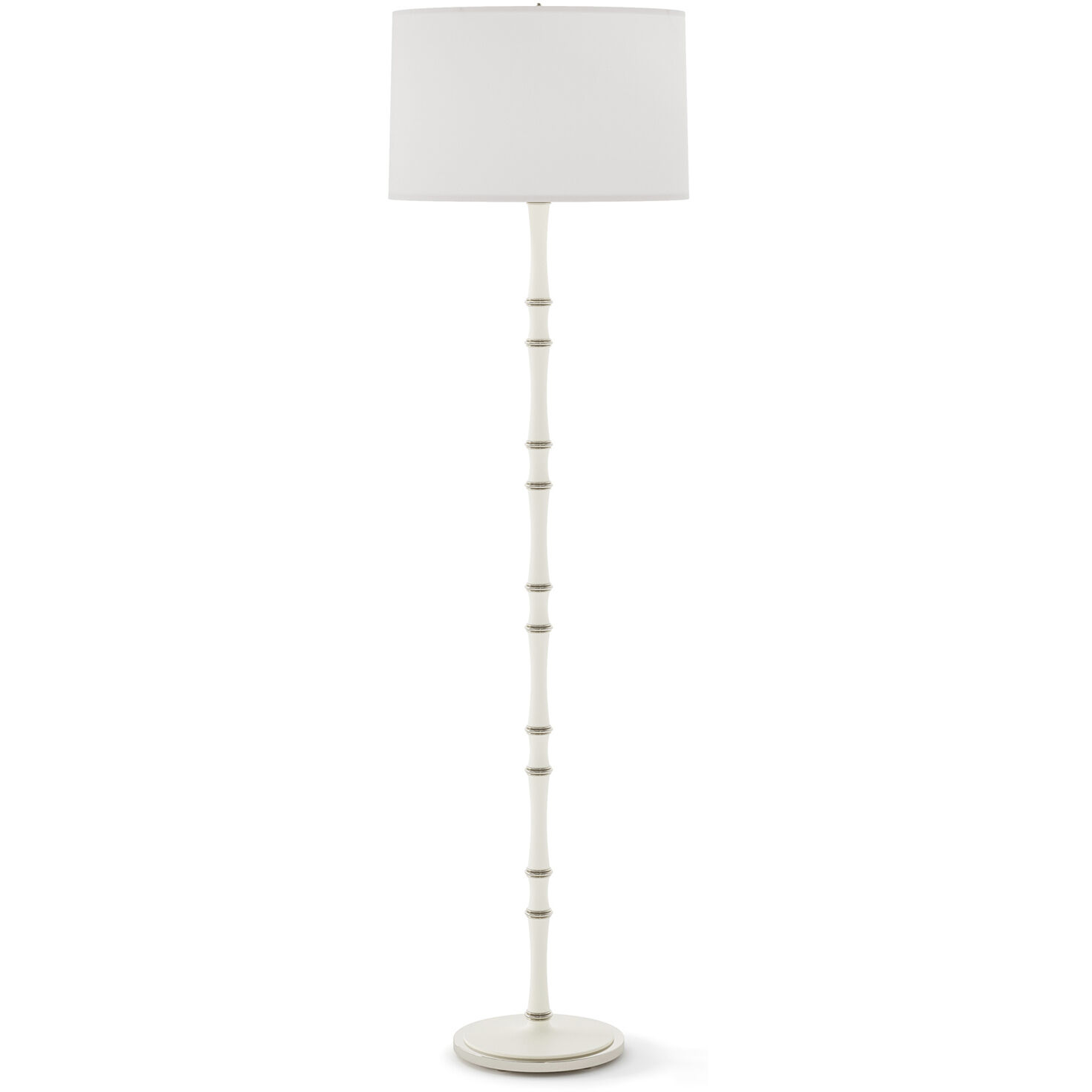 Kane 64.5 inch 150 watt Matte Daisy with Polished Nickel Floor Lamp Portable Light in Ascot White