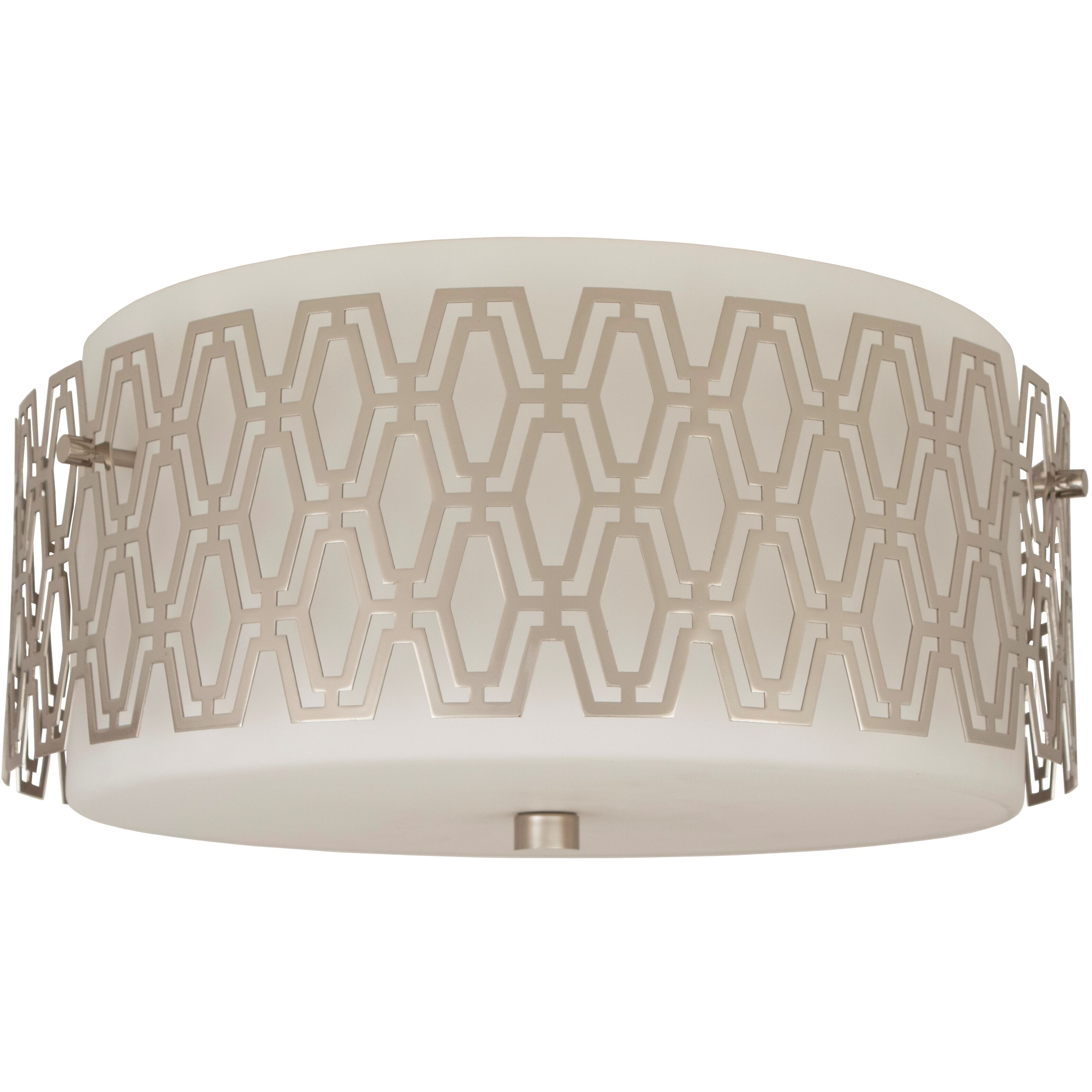 Marcel LED 16 inch Polished Nickel Flush Mount Ceiling Light, Geometric Framing