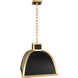 Ranger 3 Light 17.5 inch Matte Black Pendant Ceiling Light in Modern Brass