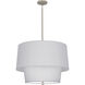 Decker 3 Light 24 inch Polished Nickel Pendant Ceiling Light in Pearl Gray