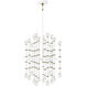 Kane 30 Light 17.75 inch Matte Daisy with Modern Brass Chandelier Ceiling Light