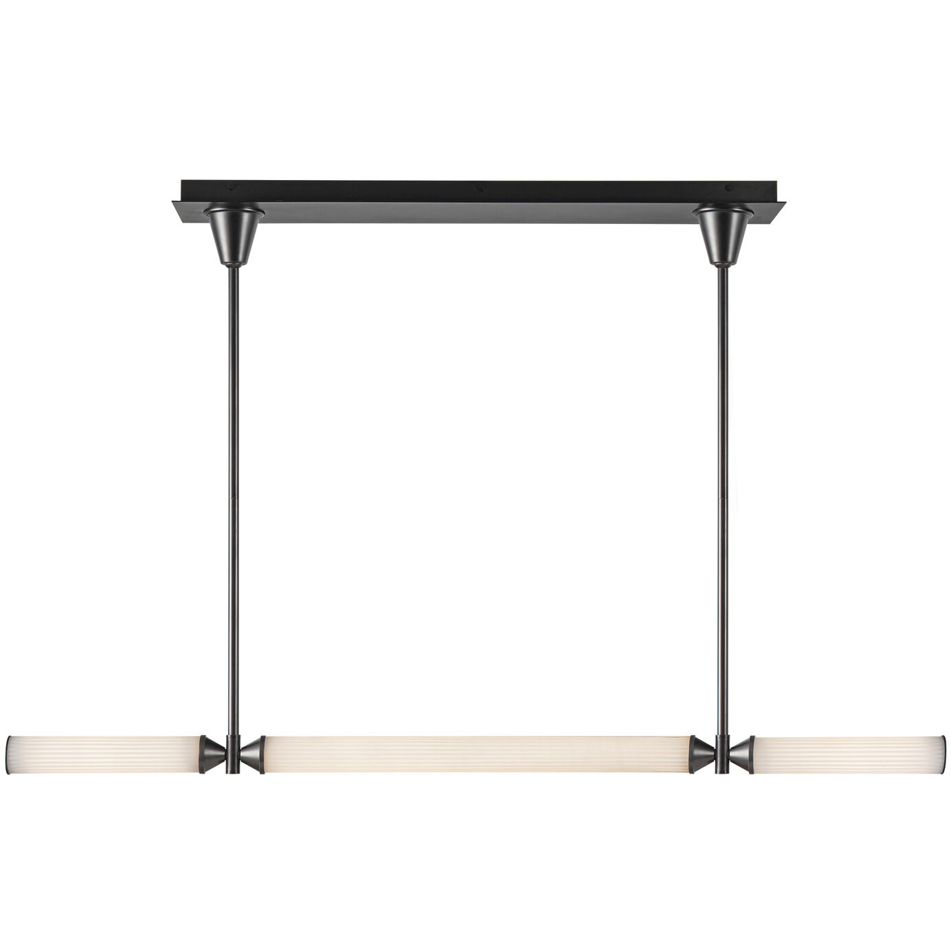 Edwin LED 47.88 inch Urban Bronze/Frosted Ribbed Glass Linear Pendant Ceiling Light