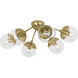 Celeste 6 Light 17 inch Modern Brass Flushmount Ceiling Light